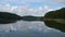 Tundra mountains and lake in polar Russia