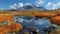 Tundra panorama landscape view. AI generated art