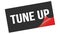 TUNE UP text on black red sticker stamp