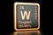 Tungsten W wolfram chemical element. 3D rendering