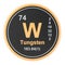 Tungsten W, wolfram chemical element. 3D rendering