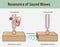 Tuning Fork resonance experiment. When one tuning fork is struck, the other tuning fork of the same frequency will also vibrate in