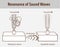 Tuning Fork resonance experiment. When one tuning fork is struck, the other tuning fork of the same frequency will also vibrate in