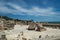 TUNIS, CARTHAGE - MAY 02, 2019: people among the ancient ruins