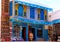 Tunisia Arabic Architecture - El Jem Gift Shop, Blue Wooden Window Shutters, Traditional Arabic Art