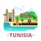 Tunisia country design template Flat cartoon style