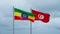 Tunisia and Ethiopia flag