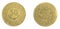 Tunisia fifty milliemes coin on white isolated background