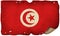 Tunisia Flag On Old Paper
