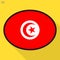 Tunisia flag speech bubble, social media communication sign, fla