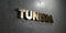 Tunisia - Gold sign mounted on glossy marble wall - 3D rendered royalty free stock illustration