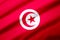 Tunisia realistic flag illustration.