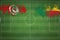 Tunisia vs Benin Soccer Match, national colors, national flags, soccer field, football game, Copy space