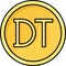 Tunisian dinar coin icon, currency of Tunisia