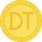 Tunisian dinar coin icon, currency of Tunisia