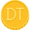 Tunisian dinar coin icon, currency of Tunisia