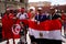 Tunisian and Egyptian Football fans at Nikolskaya Street in Moscow at FIFA football world cup, 2018, Russia