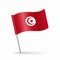 Tunisian flag map pointer layout. Vector illustration.