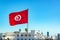 Tunisian Flag Waving in Tunis