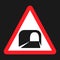 Tunnel ahead sign flat icon