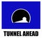 Tunnel ahead, traffic warning sign used in Italy.