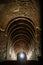 Tunnel background and business concept. tunnel with old brick. the end of tunnel and concept business successfully. mystery tunnel