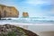 Tunnel Beach during early morning hours, near Dunedin, Otago, South Island, New Zealand