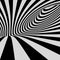 Tunnel. Black and white abstract striped background. Optical art.