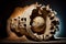 tunnel boring machine, with its drill head through the rock face