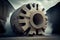 tunnel boring machine through solid rock, creating smooth tunnel wall