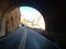 Tunnel mountain road route asphalt curve desert