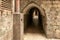 Tunnel  passage under residential buildings in the Muslim quarter near the exit from the Temple Mount - Chain Gate, in the old