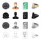 Tunnel, rails, lighting, and other web icon in cartoon style.Shoes, places, stop, icons in set collection.