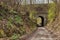 Tunnel of railway viaduct near village Karba Machuv kraj region during spring Czech