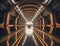 A tunnel spaceship hallway background symmetrical. Made with artificial intelligence (AI)