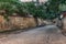 Tunnel with stone walls on Naberezhna street in Mykolaiv, Ukraine