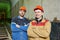 Tunnel workers at underground construction site