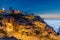 Tunnels of the Cantal, Rincon de la Victoria, promenade that runs through tunnels and cliffs facing the Mediterranean, at dawn