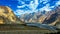 Tupopdan mountain also known as Passu Cones, the most photographed mountain of the Passu region in north Karakorum in Pakistan