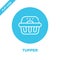 tupper icon vector from take away collection. Thin line tupper outline icon vector  illustration. Linear symbol for use on web and