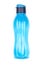 Tupperware plastic bottle. Plastic blue drinking bottle with valves on a white background. Eco-bottles