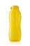 Tupperware plastic bottle. Plastic yellow drinking bottle with ergonomic cap isolated on white background. Eco-bottles of the