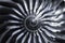 Turbine Engine. Modern aviation technologies. Aircraft jet engine detail during maintenance.