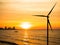 Turbine Wind Farm Offshore Sunset