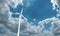 Turbine wind panel electricity energy power renewable technology solar cell environmental industry alternative blue sky cloud