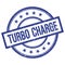 TURBO CHARGE text written on blue vintage round stamp