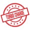 TURBO CHARGE text written on red vintage round stamp