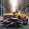 Turbo charged retro New York taxi