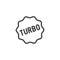 Turbo icon in outline style. Graphic symbol for advertising, promo. Contour label for mobile apps, sites and printed