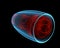 Turbo jet engine (3D xray red and blue transparent)